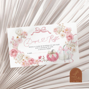 Carte D'accompagnement Tirage au sort de couches Bébé Citrouille Rose et