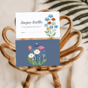 Carte D'accompagnement Tirage au sort de couches Bébé Fleur des champs Bl