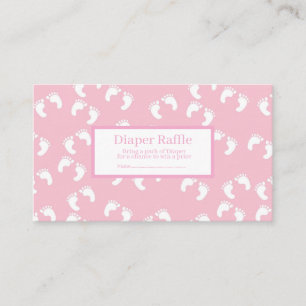 Carte D'accompagnement Tirage au sort de couches Empreintes de bébé rose