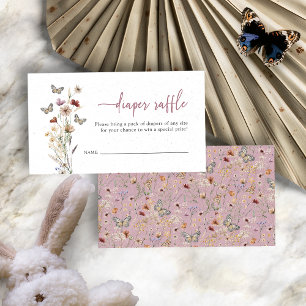Carte D'accompagnement Tirage au sort de couches Fleur sauvage rose