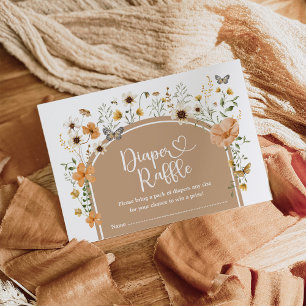 Carte D'accompagnement Tirage au sort de couches Fleurs sauvages Boho Aut