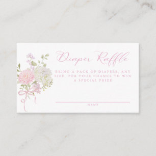 Carte D'accompagnement Tirage au sort de couches florales rose pastel vin