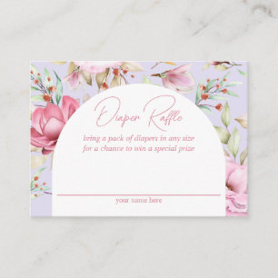 Carte D'accompagnement Tirage au sort de couches florales roses et lavand