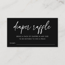 Tirage au sort de couches minimaliste noir Baby Sh