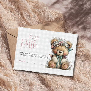 Carte D'accompagnement Tirage au sort de couches Plaid Bow Teddy Daisy Ba