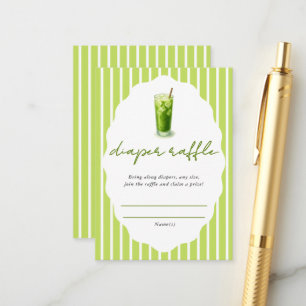 Carte D'accompagnement Tirage au sort de couches pour baby shower Matcha