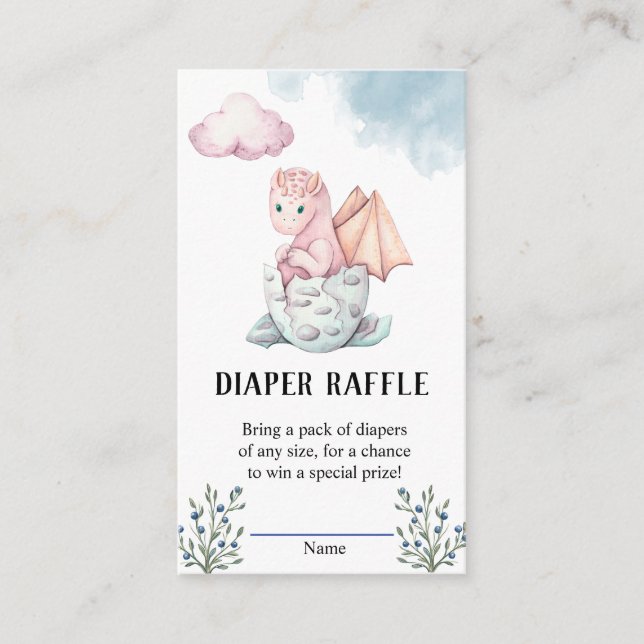 Carte D'accompagnement Tirage au sort de couches pour la Baby Shower Bébé (Devant)