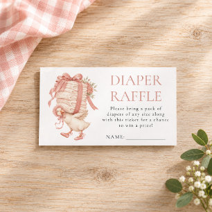 Carte D'accompagnement Tirage au sort de couches rose Silly Goose Baby Sh