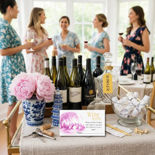 Carte D'accompagnement Tirage au sort de vin de mariage Pont Chinoiserie