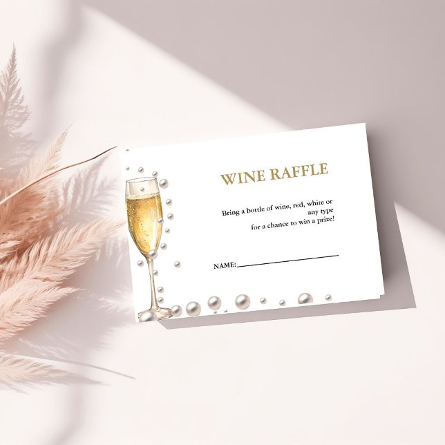 Carte D'accompagnement Tirage au sort de vin Prosecco et perles Jeu de Ba (Créateur téléchargé)