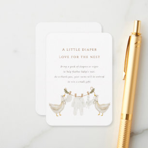 Carte D'accompagnement Tirage au sort des couches Bébé oie dans son nid B