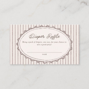 Carte D'accompagnement Tirage au sort des couches Café Bébé Vintage Rayur