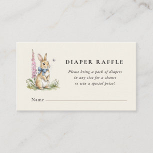 Carte D'accompagnement Tirage au sort des couches de bébé Lapin Rétro Mig