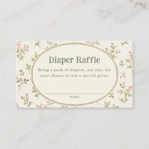 Carte D'accompagnement Tirage au sort des couches pour Baby Shower Floral