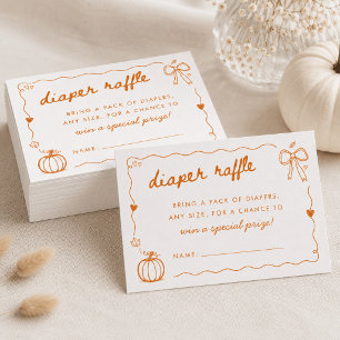 Carte D'accompagnement Tirage au sort des couches pour Baby Shower Little