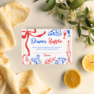 Carte D'accompagnement Tirage couche bébé italien Ciao Baby dessiné à la 