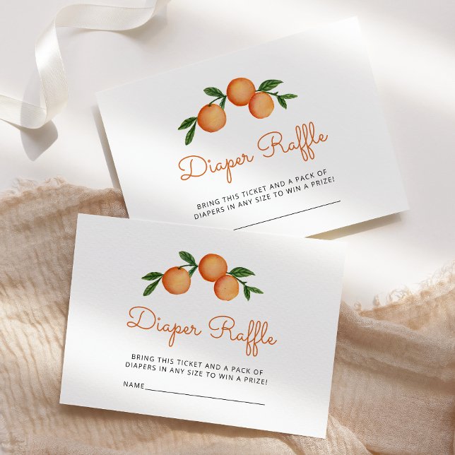 Carte D'accompagnement Tirage de couche Baby Shower Citron Orange (Créateur téléchargé)