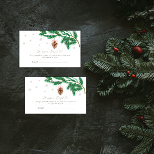 Carte D'accompagnement Tirage de couche Bébé en neige Douce Fête Prénatal