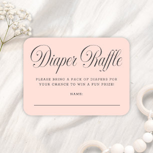 Carte D'accompagnement Tirage de couche Bébé Fille Rose Écriture Élégante