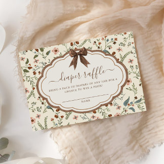Carte D'accompagnement Tirage de couche bébé Floral Rustique pour Baby Sh