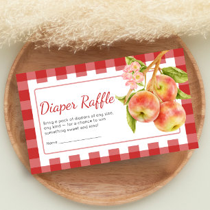 Carte D'accompagnement Tirage de couche Bébé Shower Gingham Apple of Our