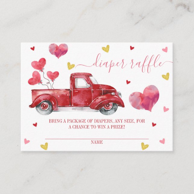 Carte D'accompagnement Tirage de couche bébé Shower Saint-Valentin (Devant)
