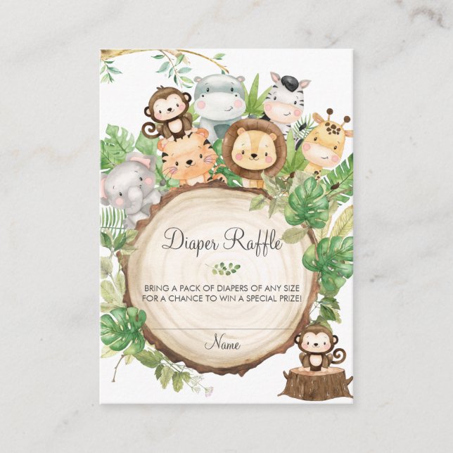 Carte D'accompagnement Tirage de couche bébé Shower Woodland Greenery Mig (Devant)