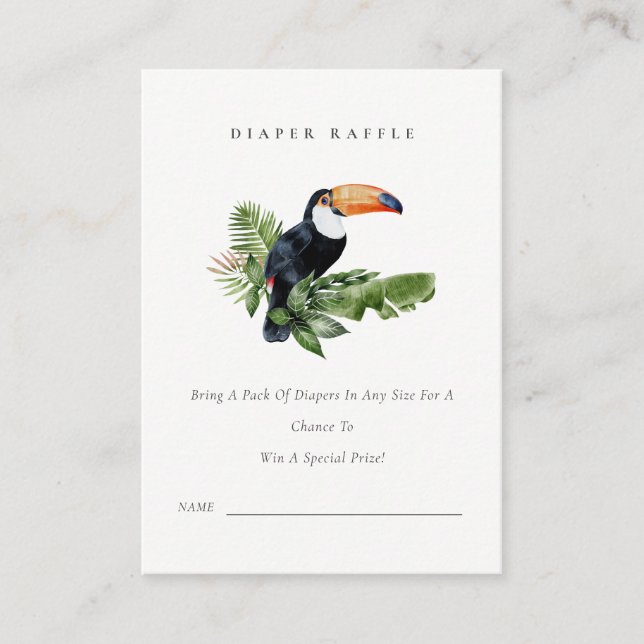 Carte D'accompagnement Tirage de couche bébé Toucan de la forêt tropicale (Devant)
