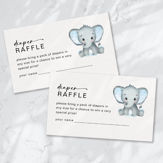 Carte D'accompagnement Tirage de couche bleu éléphant Baby Shower (Créateur téléchargé)