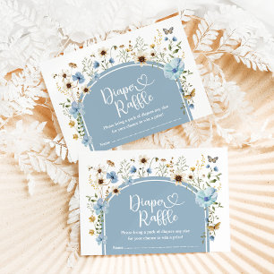 Carte D'accompagnement Tirage de couche bleu poussiéreux Boho Prairie Fle