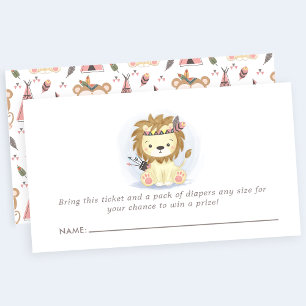 Carte D'accompagnement Tirage de couche bohème lion tribal Baby Shower