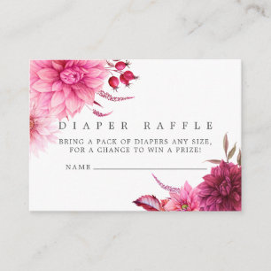 Carte D'accompagnement Tirage de couche Bourgogne & Blush Automne Baby Sh