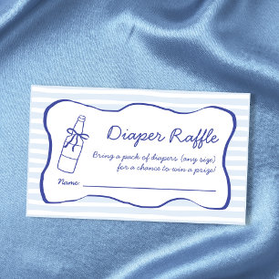 Carte D'accompagnement Tirage de couche Bouteille de soda Bleu ondulé Bab