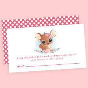 Carte D'accompagnement Tirage de couche Floral Deer Woodland Mignon