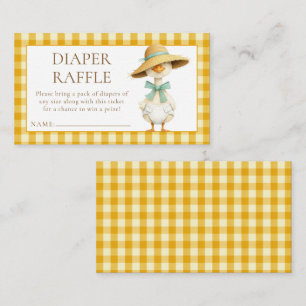Carte D'accompagnement Tirage de couche Goose Yellow Gingham Baby Shower 