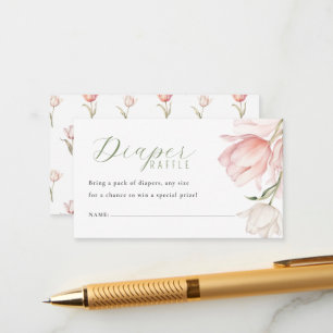 Carte D'accompagnement Tirage de couche pour Baby Shower Floral