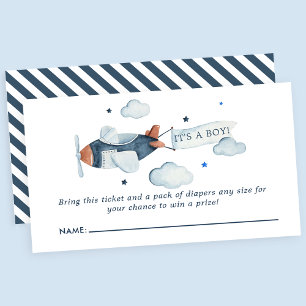 Carte D'accompagnement Tirage de couche pour bébé avion vintage C'est un 