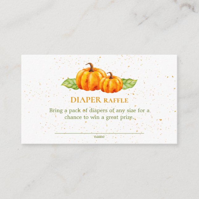Carte D'accompagnement Tirage de couche pour bébé citrouille d'automne à  (Devant)