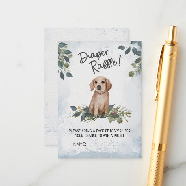 Carte D'accompagnement Tirage de couche pour chiots Retriever aquarelle (Devant/Arrière en situation)