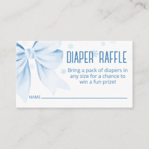 Carte D'accompagnement Tirage de couches à ruban bleu Baby Shower Hiver