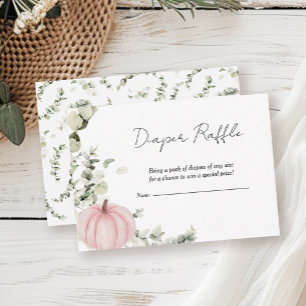 Carte D'accompagnement Tirage de Couches Automne Petite Citrouille Rose B