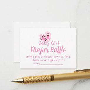 Carte D'accompagnement Tirage de couches Bébé Fille Chaussures Roses
