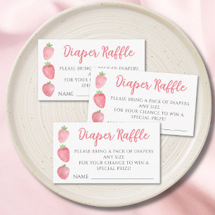 Carte D'accompagnement Tirage de Couches Bébé Fille Fête aux Fraises