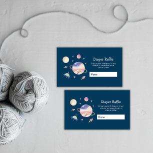 Carte D'accompagnement Tirage de Couches Bébé Galaxie Verte Nuit Shower p