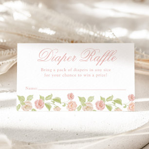 Carte D'accompagnement Tirage de Couches Élégant Enchanté Rose Floral