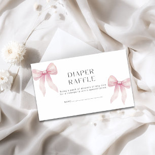 Carte D'accompagnement Tirage de Couches Jumelles Fille Baby Shower Ruban