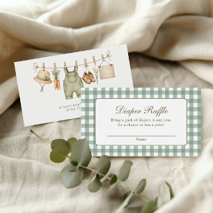 Carte D'accompagnement Tirage de Couches Marché Local Baby Shower