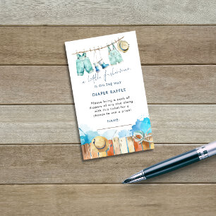 Carte D'accompagnement Tirage de couches Petit Pêcheur Baby Shower 