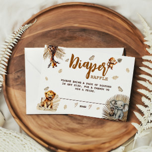 Carte D'accompagnement Tirage de Couches Safari Animaux Mignons Baby Show