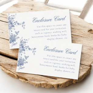 Carte D'accompagnement Toile Bleu Duisier Fleurs Vintages